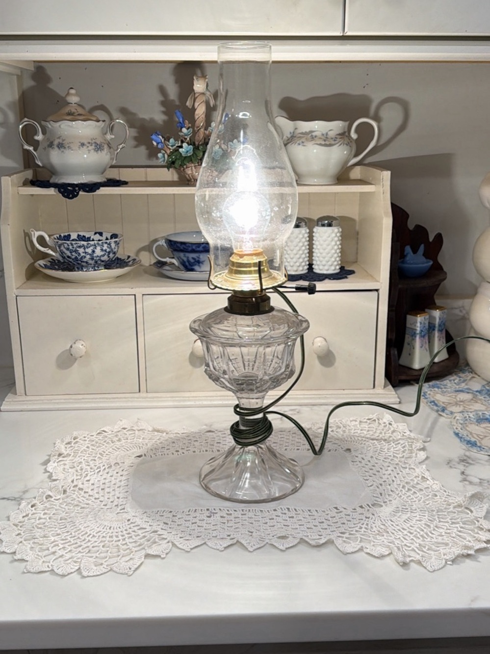 Vintage Oil Lamp Converted to Electric